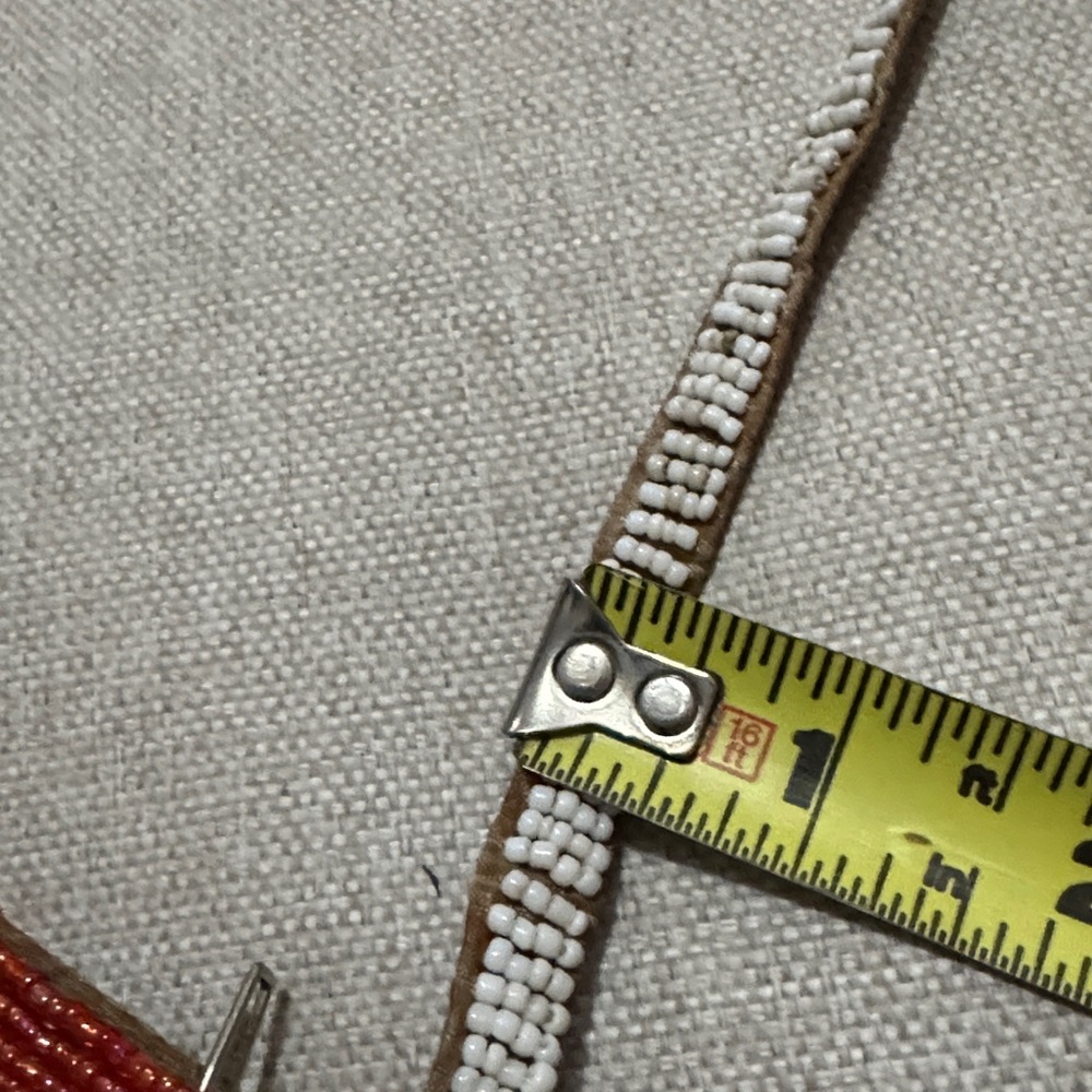 Beaded Mini Crossbody Bag-Seed Beads-Red/Pink/White-ZipTop-GUC - Picture 13 of 17